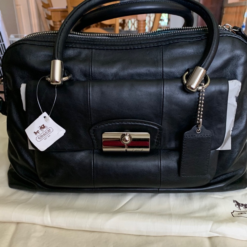 Coach black leather NWT